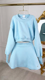 Blush Cropped Blouse with Satin Lining – Baby Blue
 Blush Cropped Blouse with Satin Lining – Baby Blue