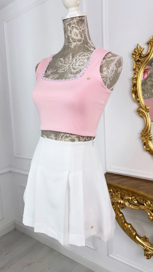 Bustieră elastică " HERA  " cu Dantelă BABY PINK
