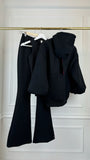 3 PIECE SET "Blush" HOLE BACK SWEATSHIRT + FLARE PANTS + Top - 4 VARIATIONS OF COLORS 3 PIECE SET "Blush" HOLE BACK SWEATSHIRT + FLARE PANTS + Top - 4 VARIATIONS OF COLORS