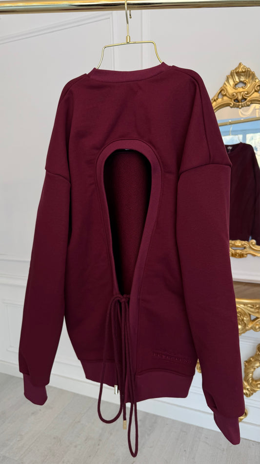 Blusa "Eria 500" con espalda descubierta BURGUNDY
