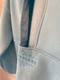 "Blush" CRISTALE sweatshirt with bare back and bell sleeves BABY BLUE "Blush" CRISTALE sweatshirt with bare back and bell sleeves BABY BLUE