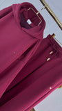 Pants "BLUSH" Brushed Wide Leg Straight BURGUNDY. Pants "BLUSH" Brushed Wide Leg Straight BURGUNDY.