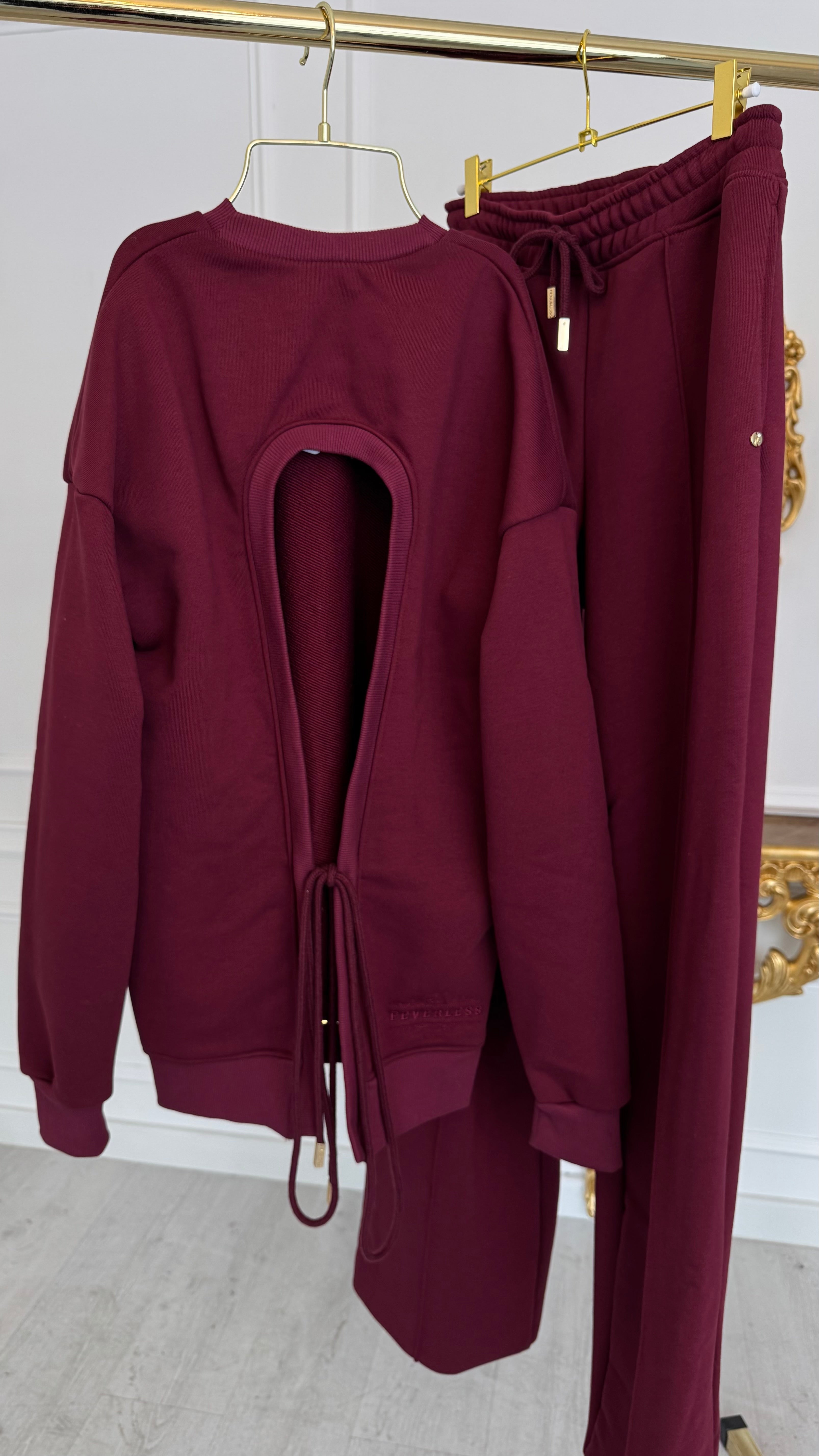 "ERIA 500" Pants, Straight-Leg, Wide, Cotton, BURGUNDY "ERIA 500" Pants, Straight-Leg, Wide, Cotton, BURGUNDY