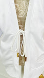 Blouse "Eria 330" with open back WHITE Blouse "Eria 330" with open back WHITE
