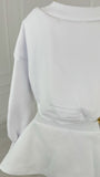 Set 2 Piezas Blusa "Blush" Cropped + Falda Semiflare BLANCA. Set 2 Piezas Blusa "Blush" Cropped + Falda Semiflare BLANCA.