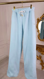 Pantaloni " BLUSH " Flauşați Largi Drepți BABY BLUE Pantaloni " BLUSH " Flauşați Largi Drepți BABY BLUE