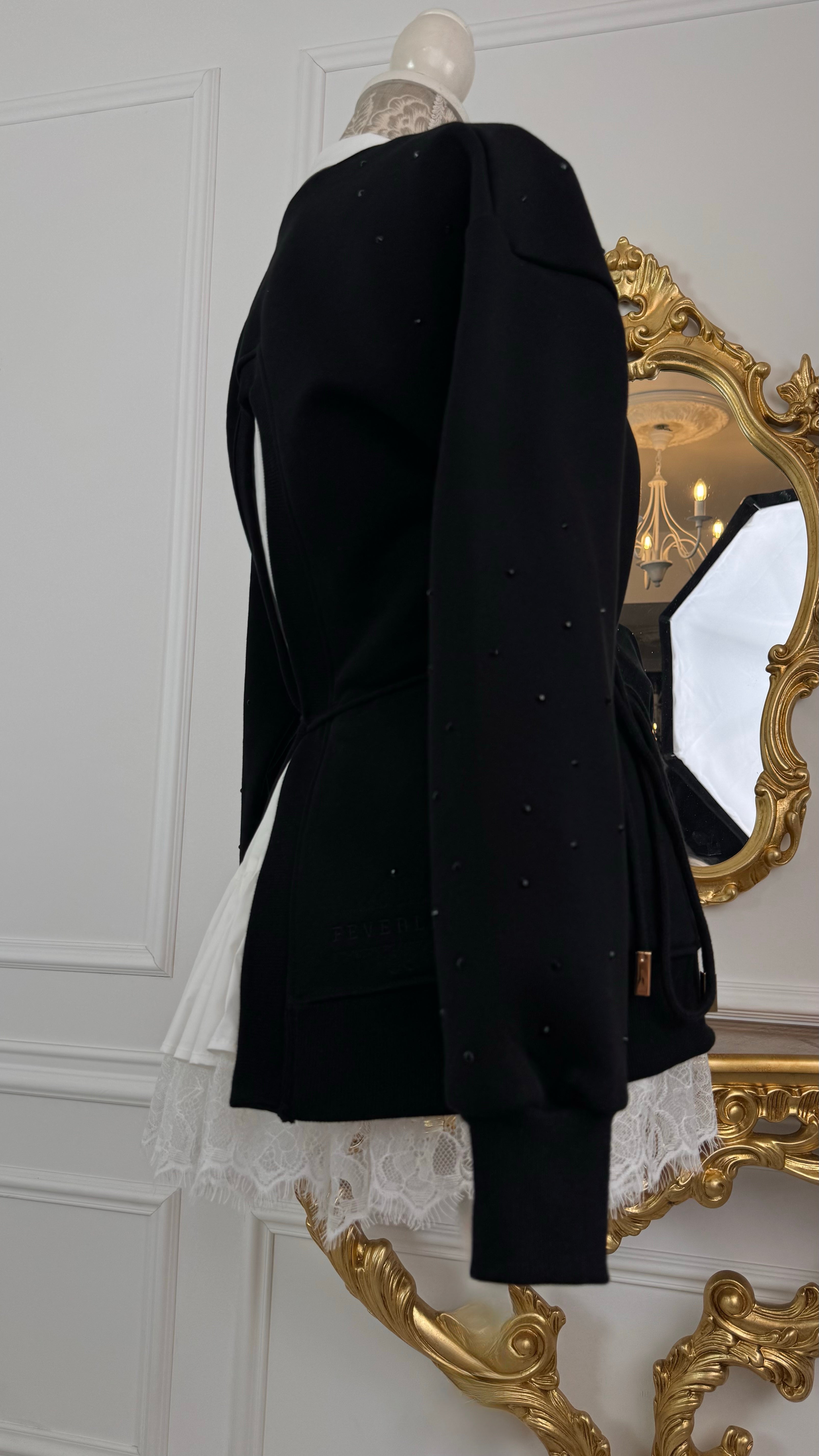 "Eria 500" CRYSTALS Backless Black Blouse "Eria 500" CRYSTALS Backless Black Blouse