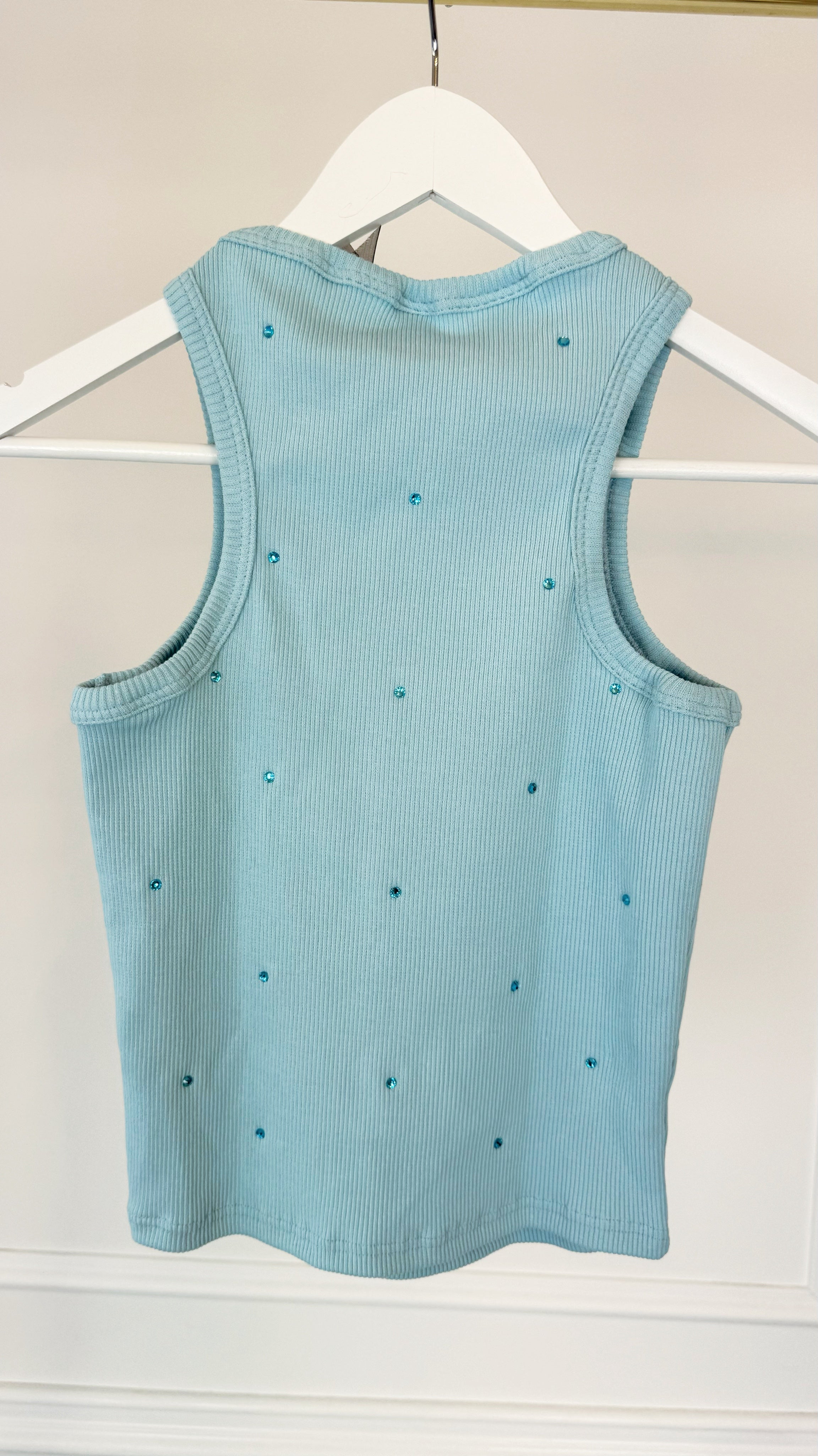 Ribbed TOP with CRYSTALS – BABY BLUE Ribbed TOP with CRYSTALS – BABY BLUE