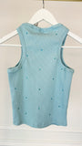 Ribbed TOP with CRYSTALS – BABY BLUE Ribbed TOP with CRYSTALS – BABY BLUE