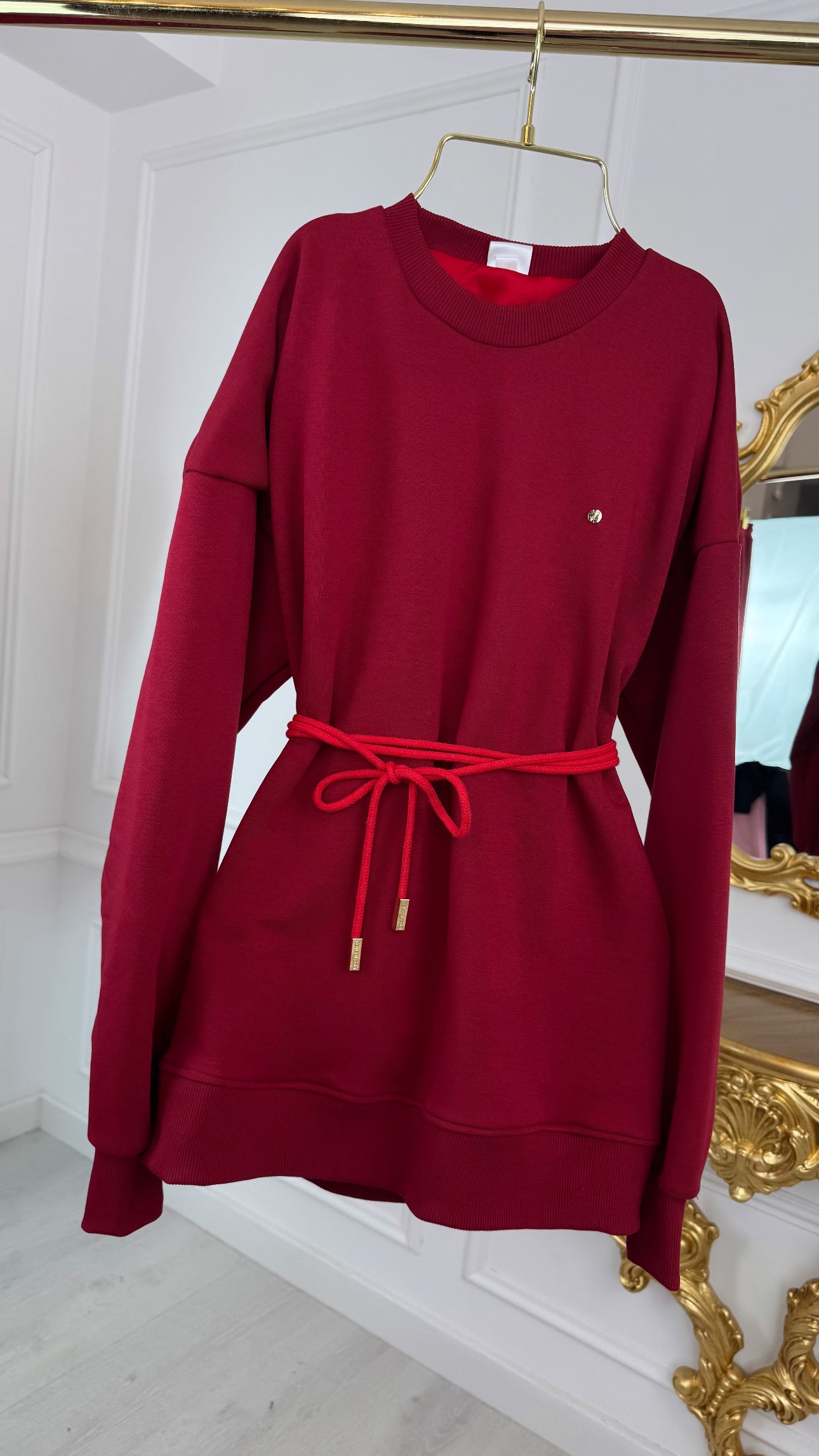 Two-Piece Set "Eria 330" Backless Blouse + Straight Long Cotton Pants WINE Two-Piece Set "Eria 330" Backless Blouse + Straight Long Cotton Pants WINE