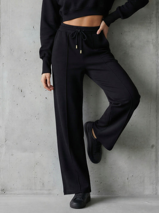 Kalhoty "ERIA 500" Bavlna Rovné Volné ČERNÉ