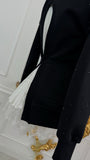 "Eria 500" CRYSTALS Backless Black Blouse "Eria 500" CRYSTALS Backless Black Blouse