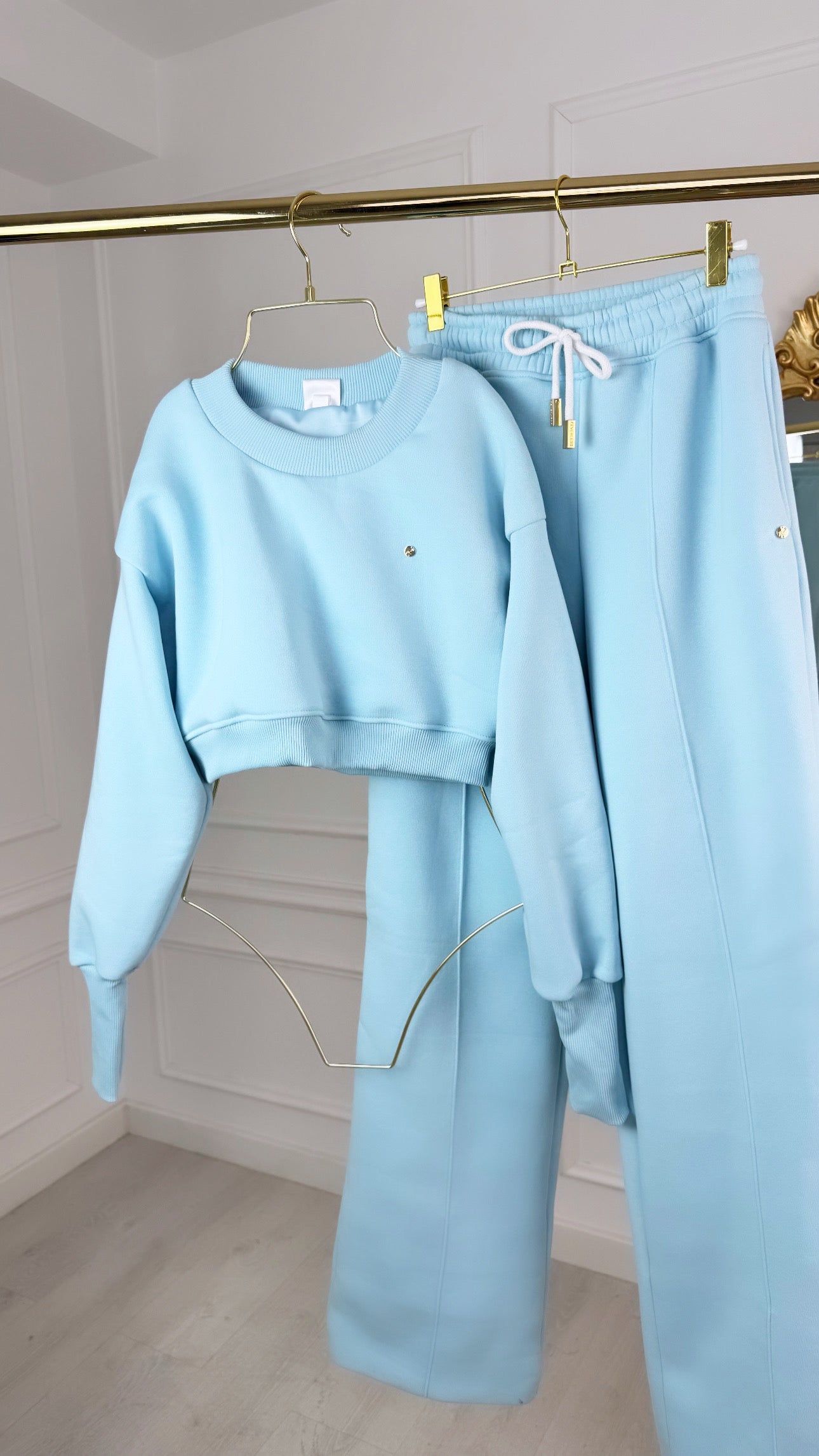 Blush Cropped Blouse with Satin Lining – Baby Blue
 Blush Cropped Blouse with Satin Lining – Baby Blue