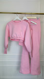 3 Piece Set "Blush" Cropped Blouse + FLARE Pants + BABY PINK Top 3 Piece Set "Blush" Cropped Blouse + FLARE Pants + BABY PINK Top