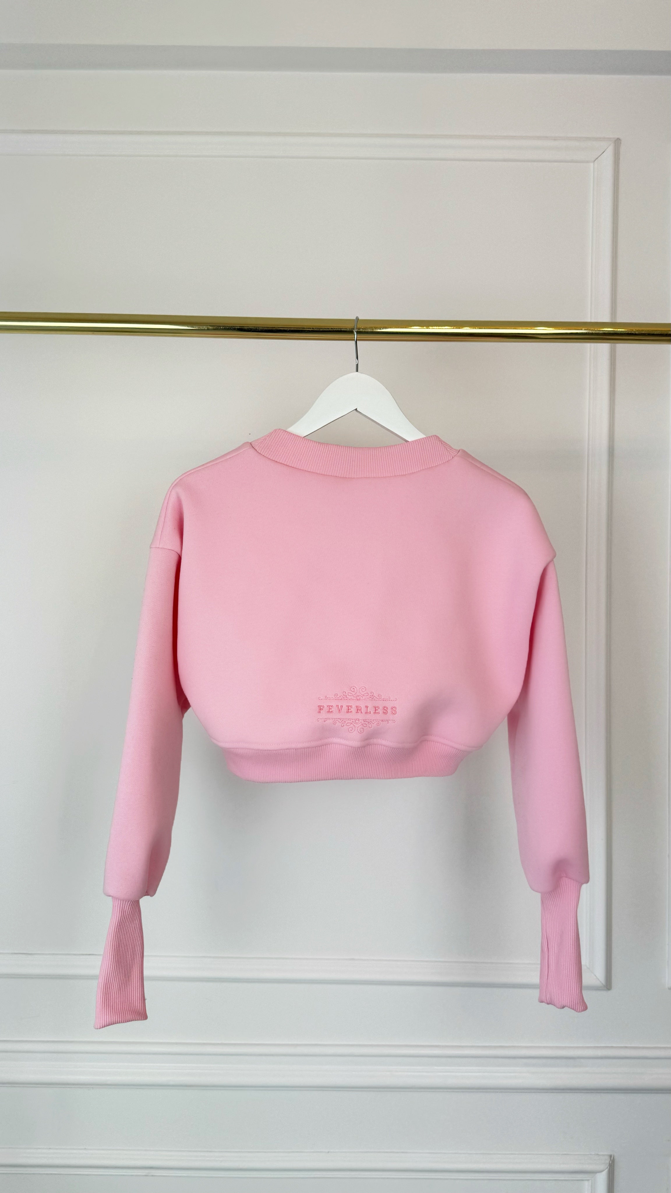 Blouse ERIA 330 with Satin Lining Cropped – BABY PINK Blouse ERIA 330 with Satin Lining Cropped – BABY PINK