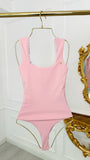 Body elastic modelator "Hera" cu dantelă - BABY PINK Body elastic modelator "Hera" cu dantelă - BABY PINK