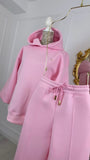2-Piece Set 'Blush' Open-Back Hoodie + Straight Pants - BABY PINK 2-Piece Set 'Blush' Open-Back Hoodie + Straight Pants - BABY PINK