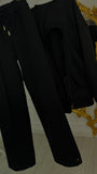 Set of 2 Pieces "Eria 330" Open-Back Blouse + Straight-Leg Cotton Pants BLACK Set of 2 Pieces "Eria 330" Open-Back Blouse + Straight-Leg Cotton Pants BLACK