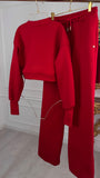 Set 2 Piezas Blusa "Blush" Cropped + Pantalones Rectos ROJO Set 2 Piezas Blusa "Blush" Cropped + Pantalones Rectos ROJO