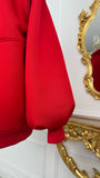 2-Piece Set: "Blush" Open-Back Hoodie + Straight Pants RED 2-Piece Set: "Blush" Open-Back Hoodie + Straight Pants RED