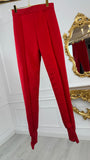 Set de 2 Piezas Sudadera "Blush" con Espalda Descubierta + Pantalones Tapered ROJO Set de 2 Piezas Sudadera "Blush" con Espalda Descubierta + Pantalones Tapered ROJO