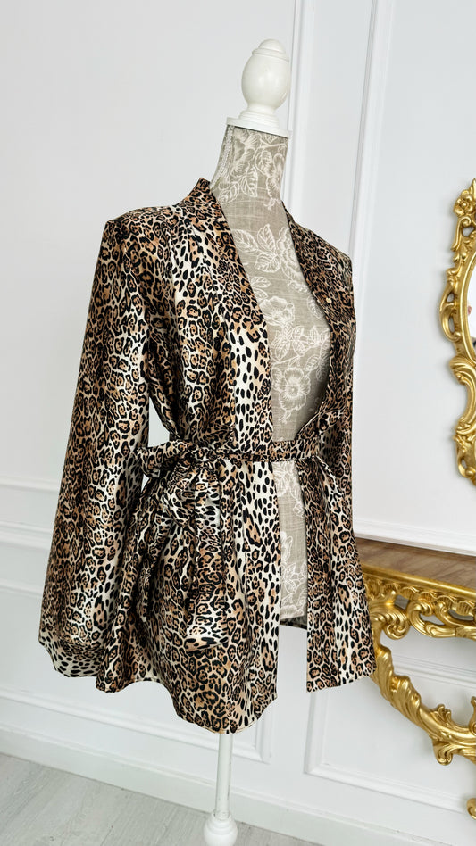 Satin Kimono "Arista" Animal Print