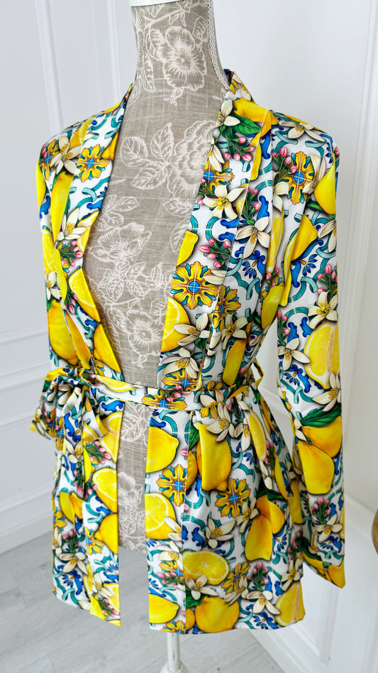 Satin Kimono "Amalfi" LEMONS