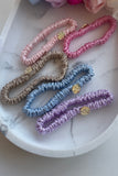 5 Small Natural Silk Elastics - 1 cm 5 Small Natural Silk Elastics - 1 cm