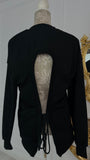 Set of 2 Pieces "Eria 330" Open-Back Blouse + Straight-Leg Cotton Pants BLACK Set of 2 Pieces "Eria 330" Open-Back Blouse + Straight-Leg Cotton Pants BLACK