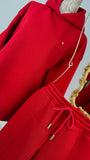 Hoodie "Blush" with open back and bell sleeves RED Hoodie "Blush" with open back and bell sleeves RED
