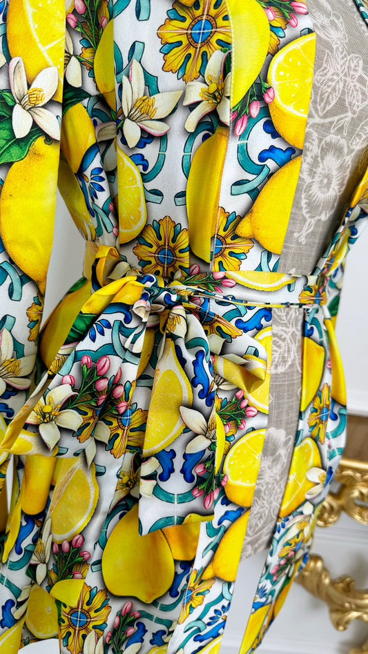 Satin Kimono "Amalfi" LEMONS