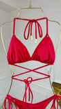 Triangle bathing bra RED removable cups Triangle bathing bra RED removable cups