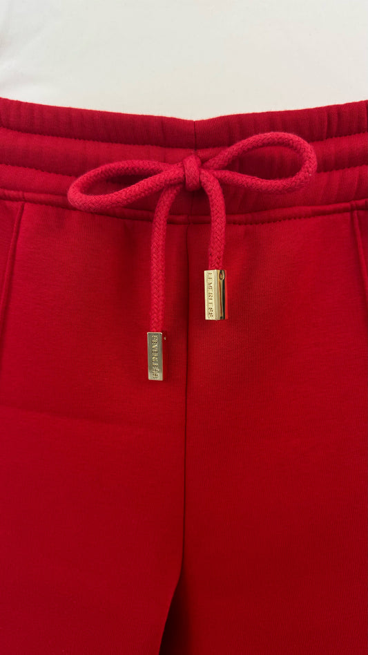 Pants "BLUSH" Brushed Wide Leg Straight RED.