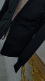 Set of 2 Pieces "Eria 330" Open-Back Blouse + Straight-Leg Cotton Pants BLACK Set of 2 Pieces "Eria 330" Open-Back Blouse + Straight-Leg Cotton Pants BLACK