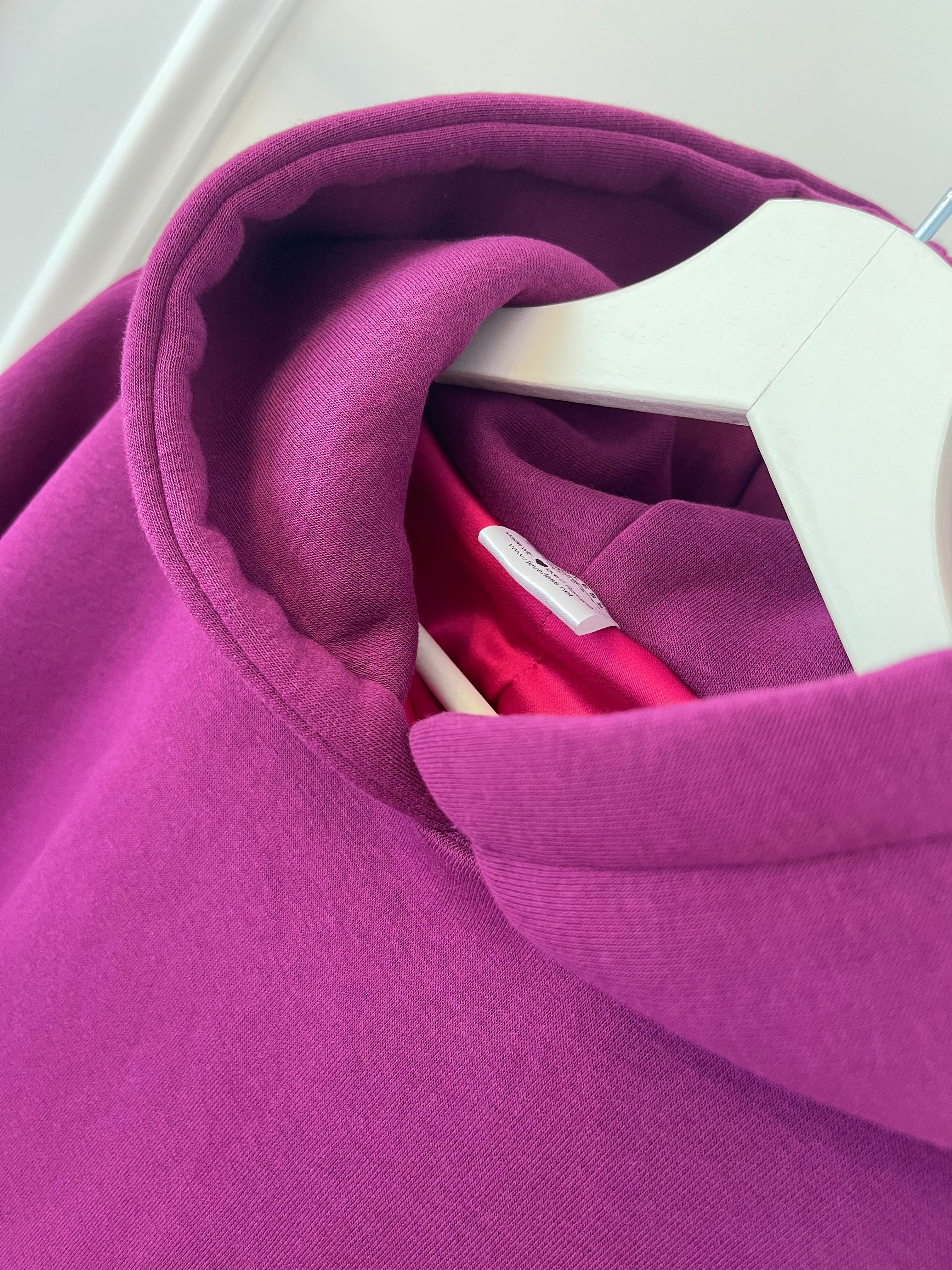 "Blush" Hoodie  with Open Back and Bell Sleeves MAGENTA "Blush" Hoodie  with Open Back and Bell Sleeves MAGENTA