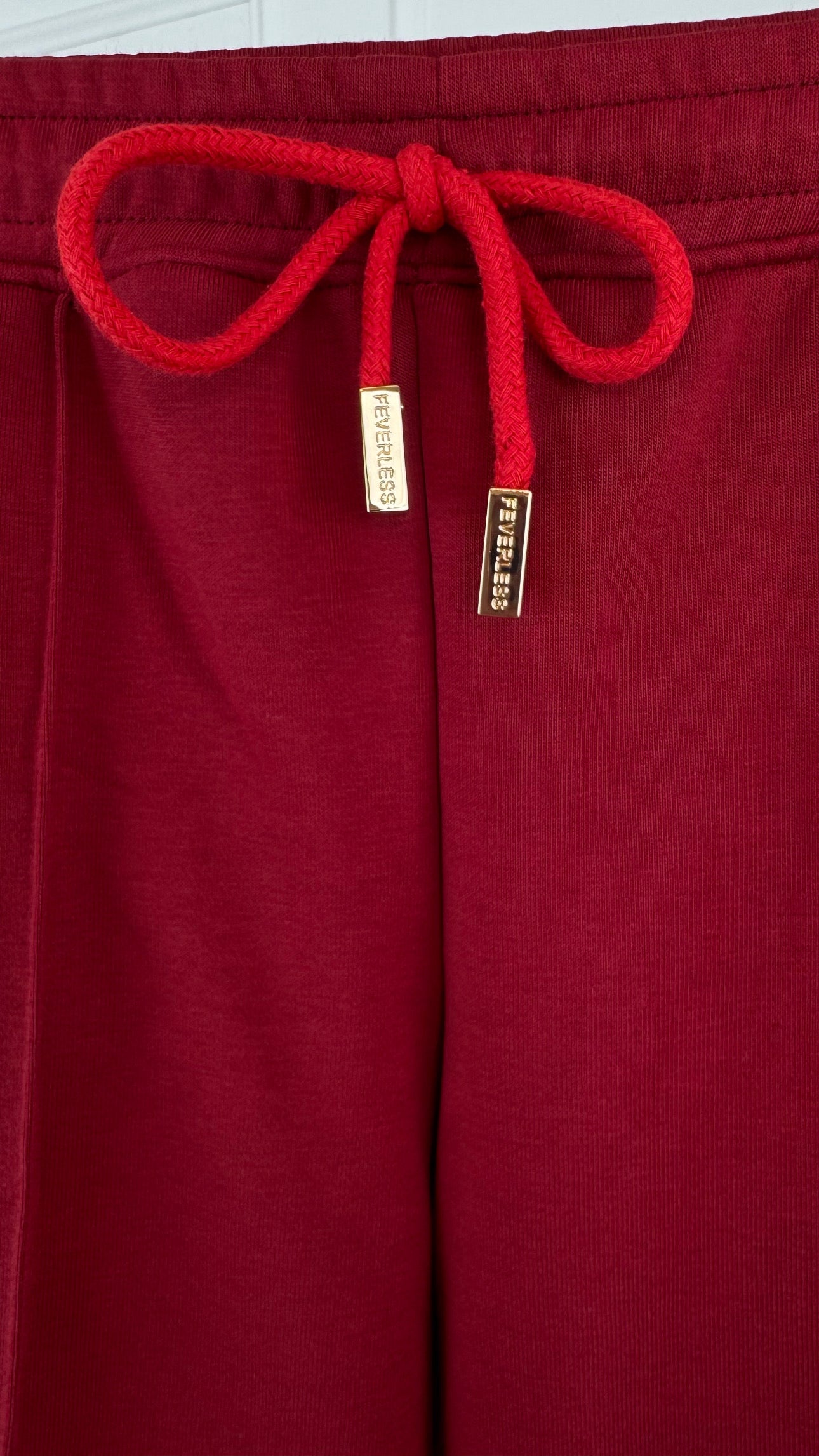 Two-Piece Set "Eria 330" Backless Blouse + Straight Long Cotton Pants WINE Two-Piece Set "Eria 330" Backless Blouse + Straight Long Cotton Pants WINE