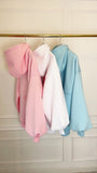 Sudadera con capucha y espalda sin cortes "Blush" con mangas acampanadas -5 VARIACIONES DE COLORES Sudadera con capucha y espalda sin cortes "Blush" con mangas acampanadas -5 VARIACIONES DE COLORES