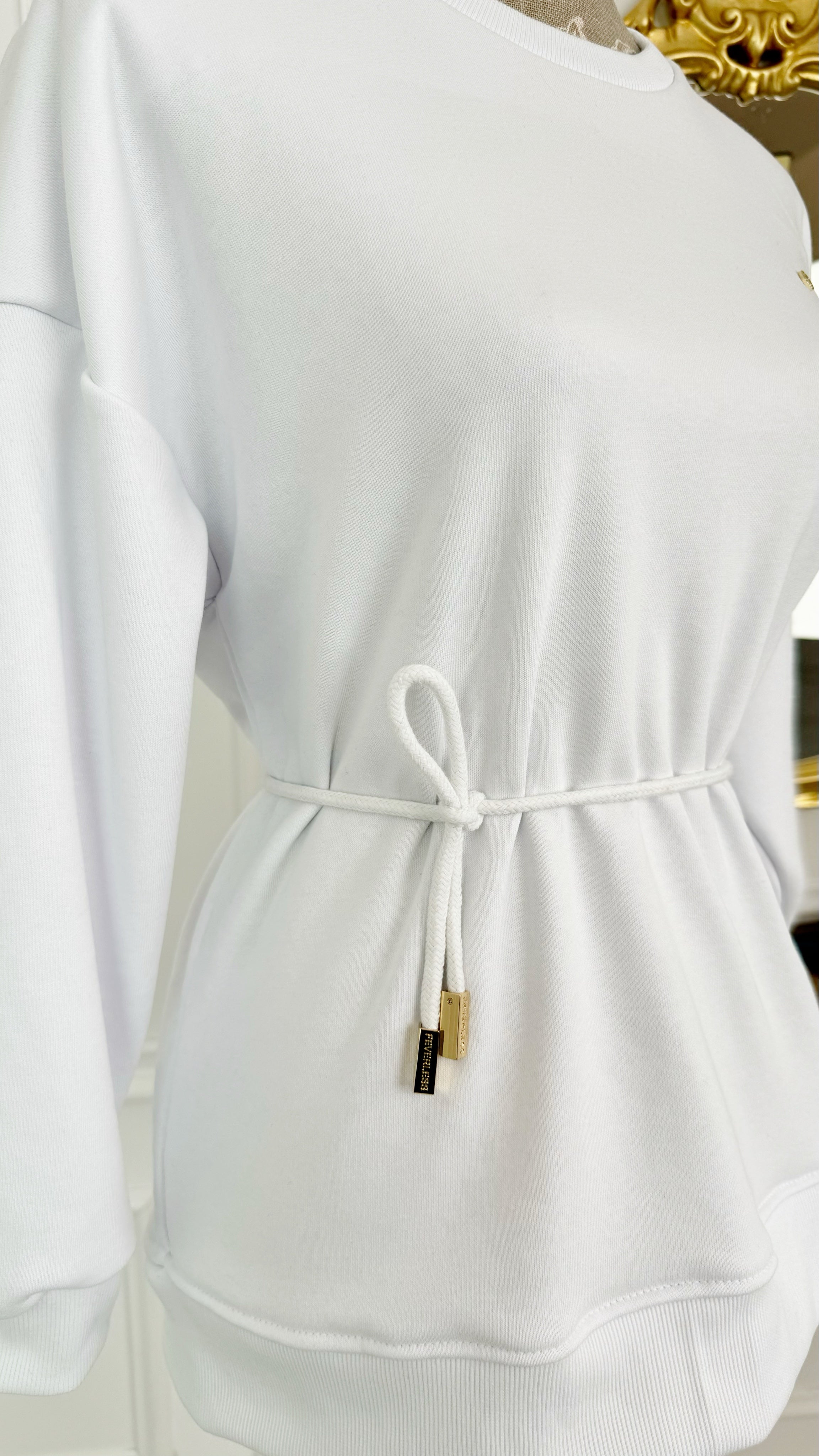 Blouse "Eria 330" with open back WHITE Blouse "Eria 330" with open back WHITE