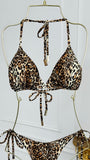 Sutien de baie triunghi Animal Print cupe detașabile Sutien de baie triunghi Animal Print cupe detașabile