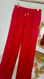 3-piece SET "Blush" Open Back Hoodie + Straight Pants + Top - RED 3-piece SET "Blush" Open Back Hoodie + Straight Pants + Top - RED