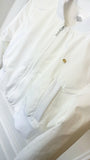 Cropped Lightweight 'Foil-Like' Bomber Jacket - White Cropped Lightweight 'Foil-Like' Bomber Jacket - White