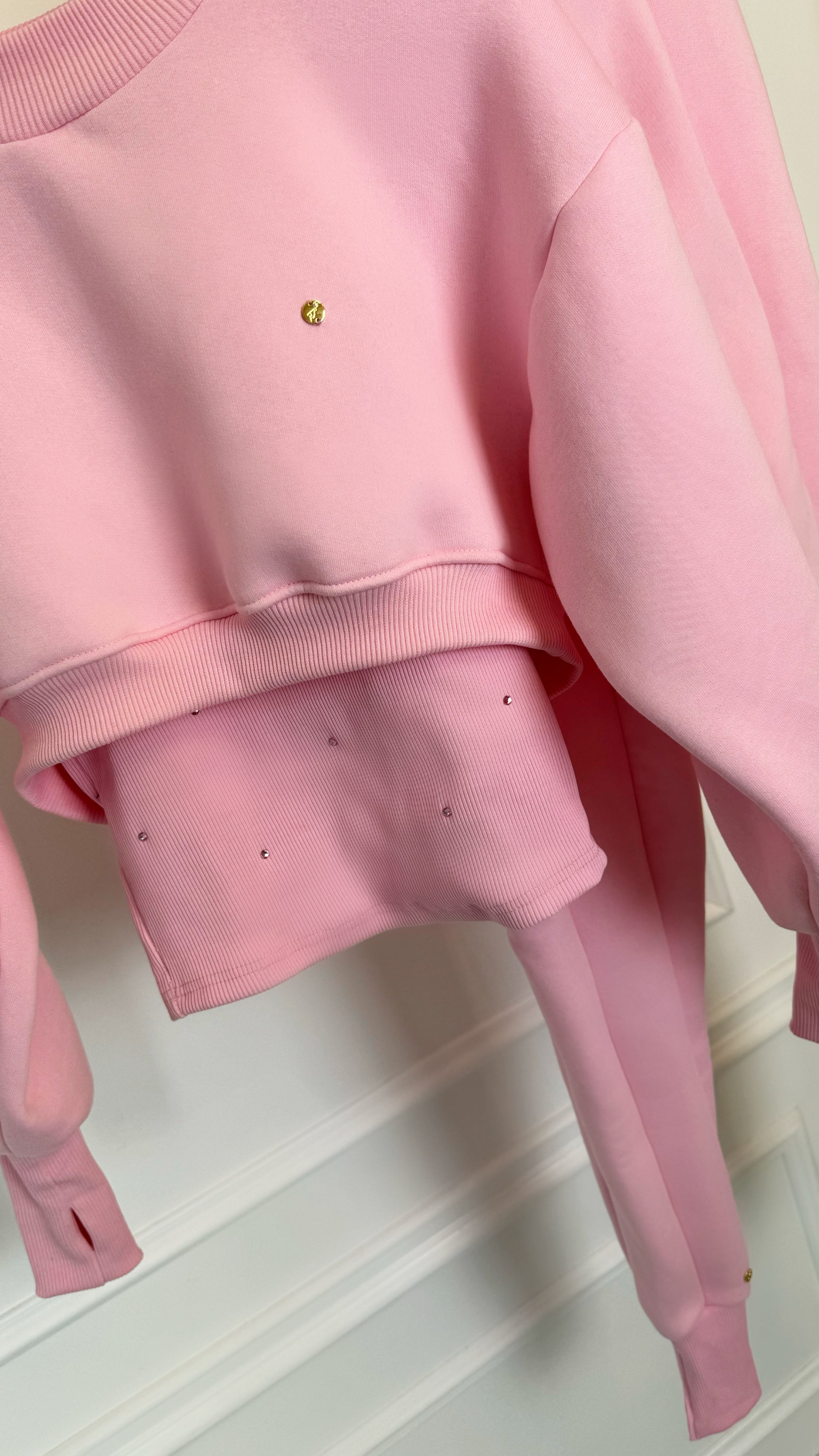 Blouse ERIA 330 with Satin Lining Cropped – BABY PINK Blouse ERIA 330 with Satin Lining Cropped – BABY PINK