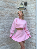 Bluză BLUSH CU CRISTALE cu Satin la interior Cropped BABY PINK Bluză BLUSH CU CRISTALE cu Satin la interior Cropped BABY PINK