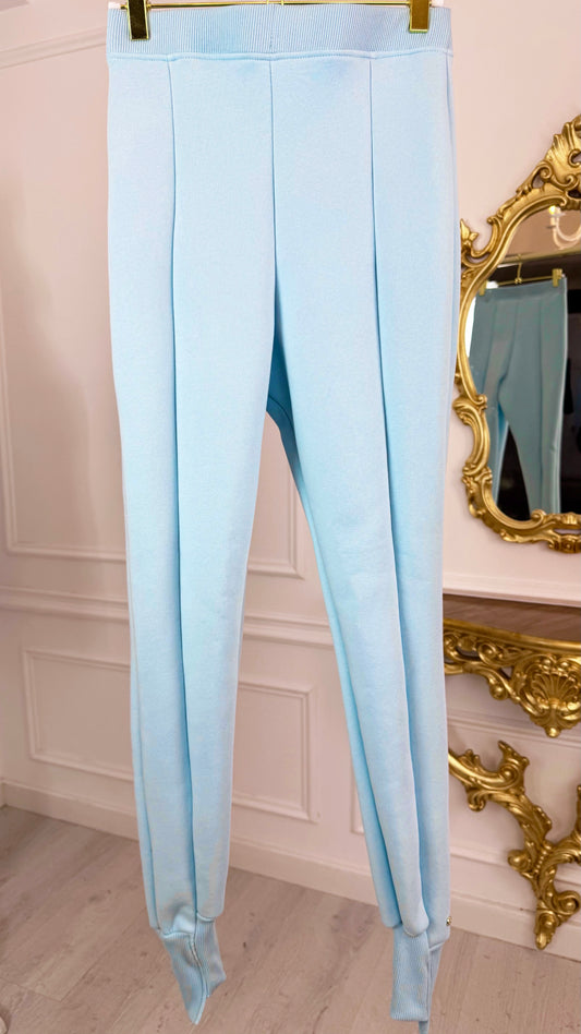 "Blush" Feather Pants - Baby Blue