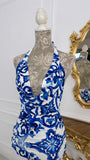 Rochie " Laila " cu decolteu drapat elasticǎ SCURTĂ Majolica Rochie " Laila " cu decolteu drapat elasticǎ SCURTĂ Majolica