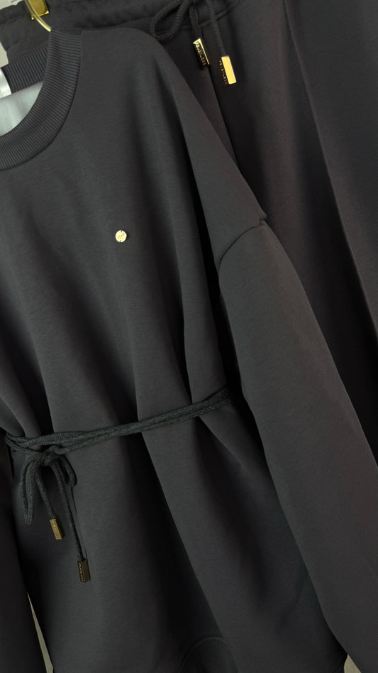 Pantalones "ERIA 500" de Algodón Rectos y Anchos – GRIS OSCURO