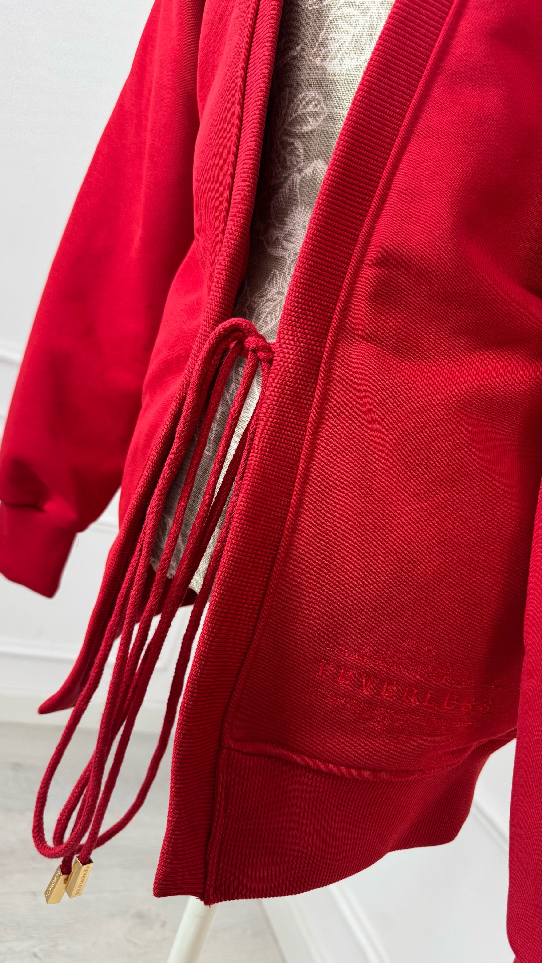 Set 2 Pieces "Eria 500" Backless Top + Straight Cotton Pants Long RED Set 2 Pieces "Eria 500" Backless Top + Straight Cotton Pants Long RED