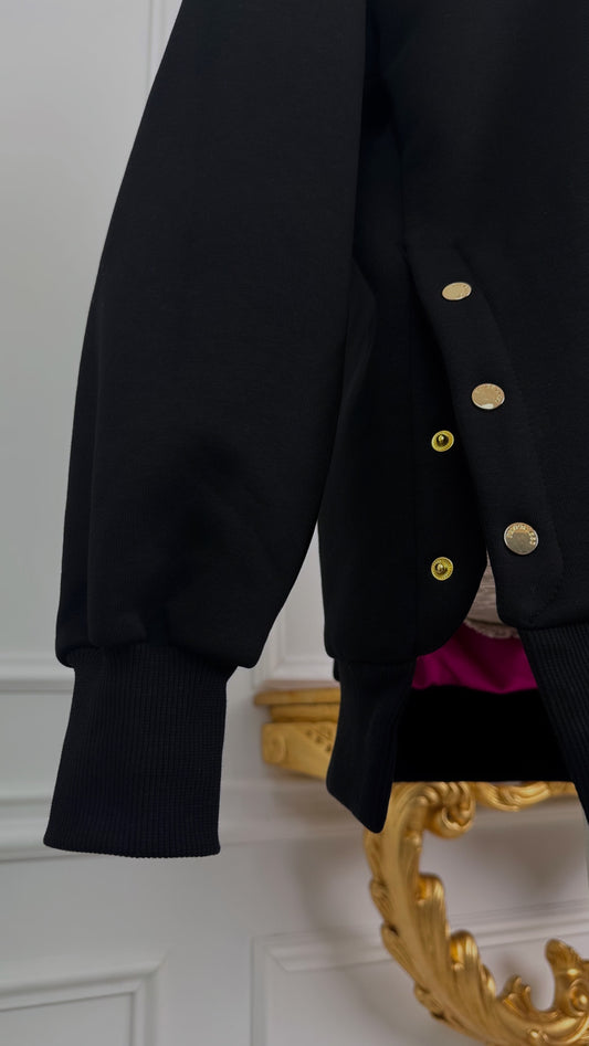 Bluză BLUSH - SNAP cu Satin la interior NEGRU