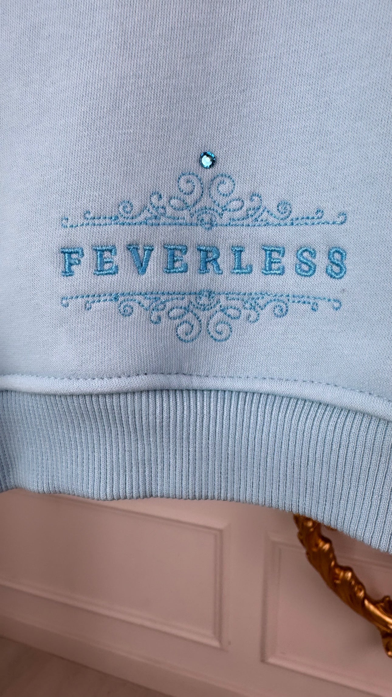 Cropped Blouse WITH CRYSTALS with Satin lining BABY BLUE Cropped Blouse WITH CRYSTALS with Satin lining BABY BLUE