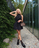 Short "Baby Doll" Non-Crease Taffeta Dress BLACK Short "Baby Doll" Non-Crease Taffeta Dress BLACK